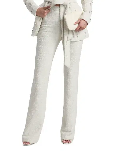 Badgley Mischka Women's Bouclé Tailored Flare Pants - | Thumbnail 3 Badgley Mischka Women's Bouclé Tailored Flare Pants - | Thumbnail 3