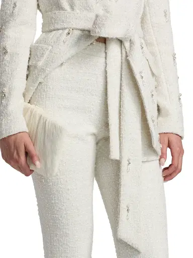 Badgley Mischka Women's Bouclé Tailored Flare Pants - | Thumbnail 6 Badgley Mischka Women's Bouclé Tailored Flare Pants - | Thumbnail 6