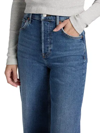 RE/DONE Women's Mid 70s High-Rise Wide-Leg Crop Jeans - Mid - Size 29 | Thumbnail 6 RE/DONE Women's Mid 70s High-Rise Wide-Leg Crop Jeans - Mid - Size 29 | Thumbnail 6