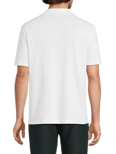 Vince Men's Birdseye Cotton Johnny Collar Shirt - Optic White | Thumbnail 5 Vince Men's Birdseye Cotton Johnny Collar Shirt - Optic White | Thumbnail 5