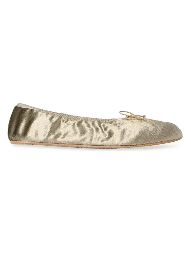 The Row Women's Bow-Detail Velvet Ballet Flats - Black