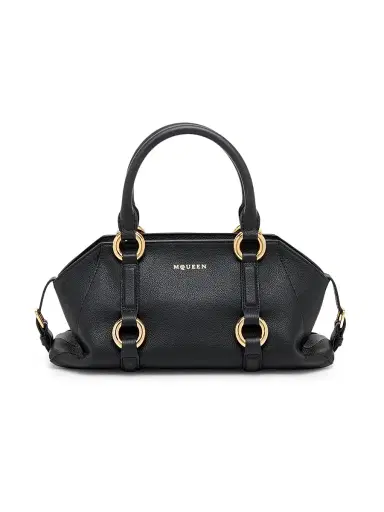 McQueen Women's Farringdon Leather Top Handle Bag - Black Gold | Thumbnail 1 McQueen Women's Farringdon Leather Top Handle Bag - Black Gold | Thumbnail 1