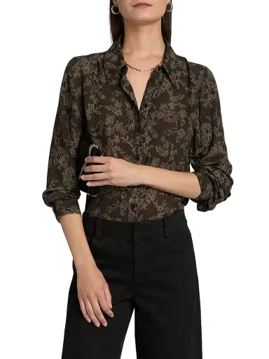 PAIGE Women's Desano Floral Shirt - Black Multi | Thumbnail 3 PAIGE Women's Desano Floral Shirt - Black Multi | Thumbnail 3