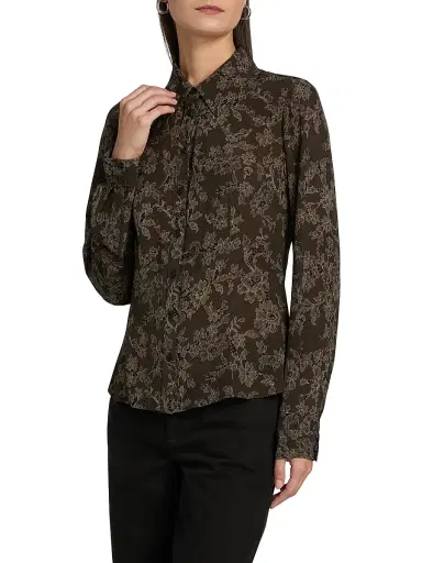PAIGE Women's Desano Floral Shirt - Black Multi | Thumbnail 4 PAIGE Women's Desano Floral Shirt - Black Multi | Thumbnail 4