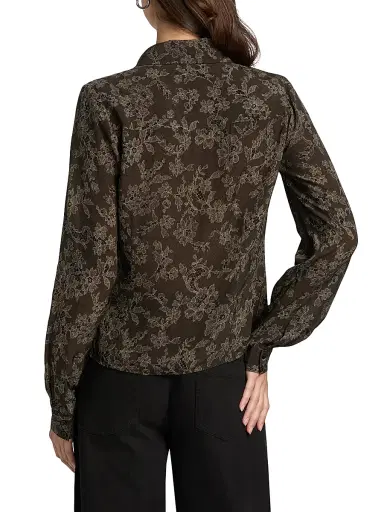 PAIGE Women's Desano Floral Shirt - Black Multi | Thumbnail 5 PAIGE Women's Desano Floral Shirt - Black Multi | Thumbnail 5