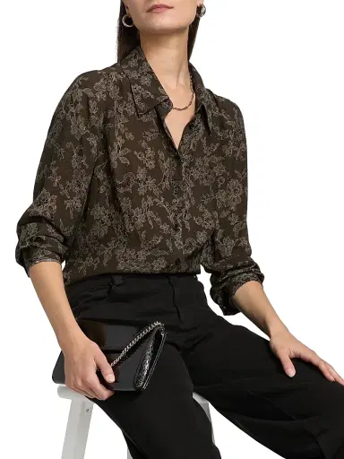 PAIGE Women's Desano Floral Shirt - Black Multi | Thumbnail 6 PAIGE Women's Desano Floral Shirt - Black Multi | Thumbnail 6