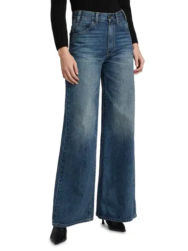 Nili Lotan Women's Salome Wide-Leg Jeans - Simon Wash | Thumbnail 4 Nili Lotan Women's Salome Wide-Leg Jeans - Simon Wash | Thumbnail 4