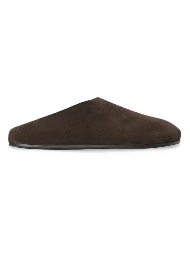 The Row Women's Hudson Suede Mules - Lacquer Brown | Thumbnail 1 The Row Women's Hudson Suede Mules - Lacquer Brown | Thumbnail 1