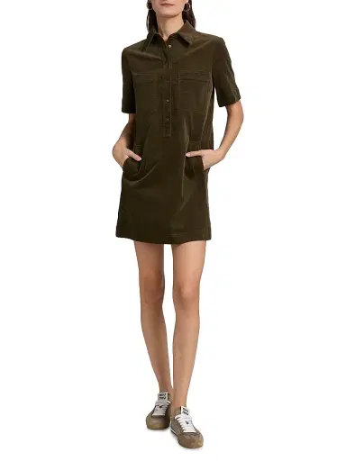 Veronica Beard Women's Koulis Stretch Cotton Minidress - Cypress | Thumbnail 2 Veronica Beard Women's Koulis Stretch Cotton Minidress - Cypress | Thumbnail 2