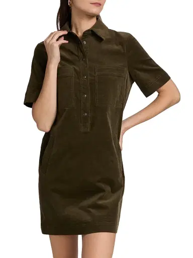 Veronica Beard Women's Koulis Stretch Cotton Minidress - Cypress | Thumbnail 3 Veronica Beard Women's Koulis Stretch Cotton Minidress - Cypress | Thumbnail 3
