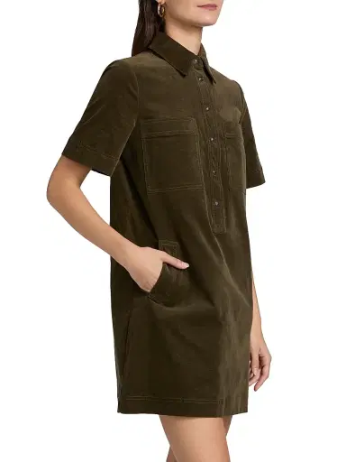 Veronica Beard Women's Koulis Stretch Cotton Minidress - Cypress | Thumbnail 4 Veronica Beard Women's Koulis Stretch Cotton Minidress - Cypress | Thumbnail 4