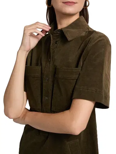 Veronica Beard Women's Koulis Stretch Cotton Minidress - Cypress | Thumbnail 6 Veronica Beard Women's Koulis Stretch Cotton Minidress - Cypress | Thumbnail 6