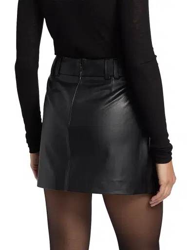 Veronica Beard Women's Pavaline Faux-Leather Miniskirt - Black | Thumbnail 5 Veronica Beard Women's Pavaline Faux-Leather Miniskirt - Black | Thumbnail 5