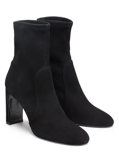 Stuart Weitzman Women's Babette 85MM Suede Booties - Black | Thumbnail 2 Stuart Weitzman Women's Babette 85MM Suede Booties - Black | Thumbnail 2