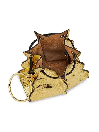 Ulla Johnson Women's Adria Pleated Wave Drawstring Pochette Bag - Gilt | Thumbnail 5 Ulla Johnson Women's Adria Pleated Wave Drawstring Pochette Bag - Gilt | Thumbnail 5