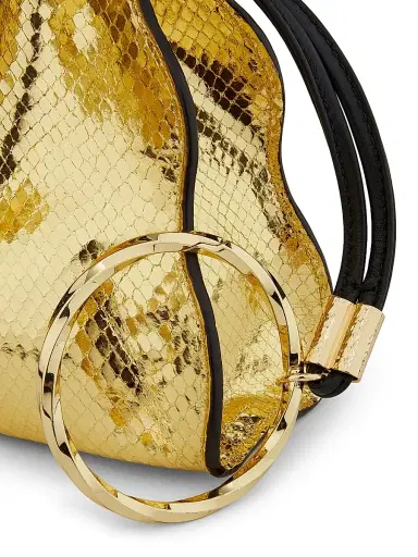 Ulla Johnson Women's Adria Pleated Wave Drawstring Pochette Bag - Gilt | Thumbnail 6 Ulla Johnson Women's Adria Pleated Wave Drawstring Pochette Bag - Gilt | Thumbnail 6