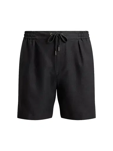 Ralph Lauren Purple Label Men's Hand-Tailored Silk-Linen Shorts - Black | Thumbnail 1 Ralph Lauren Purple Label Men's Hand-Tailored Silk-Linen Shorts - Black | Thumbnail 1