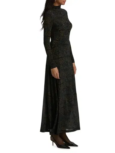 Ulla Johnson Women's Koa Jersey Ruched-Front Turtleneck Dress | Thumbnail 4 Ulla Johnson Women's Koa Jersey Ruched-Front Turtleneck Dress | Thumbnail 4
