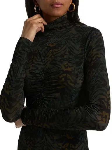 Ulla Johnson Women's Koa Jersey Ruched-Front Turtleneck Dress | Thumbnail 6 Ulla Johnson Women's Koa Jersey Ruched-Front Turtleneck Dress | Thumbnail 6