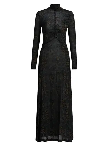 Ulla Johnson Women's Koa Jersey Ruched-Front Turtleneck Dress | Thumbnail 1 Ulla Johnson Women's Koa Jersey Ruched-Front Turtleneck Dress | Thumbnail 1
