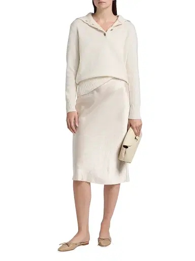 Lisa Yang Women's Maisie Cashmere Regular-Fit Polo Sweater - Cream | Thumbnail 2 Lisa Yang Women's Maisie Cashmere Regular-Fit Polo Sweater - Cream | Thumbnail 2