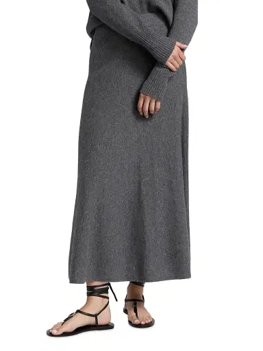 Lisa Yang Women's Flared Cashmere Maxi Skirt - Graphite - Size Small | Thumbnail 3 Lisa Yang Women's Flared Cashmere Maxi Skirt - Graphite - Size Small | Thumbnail 3