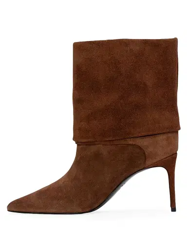 Black Suede Studio Women's Simone 80MM Suede Boots - Brownie Suede | Thumbnail 4 Black Suede Studio Women's Simone 80MM Suede Boots - Brownie Suede | Thumbnail 4
