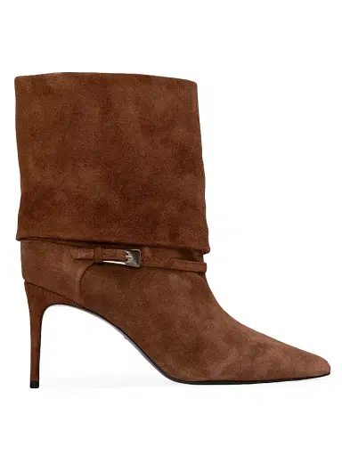 Black Suede Studio Women's Simone 80MM Suede Boots - Brownie Suede | Thumbnail 1 Black Suede Studio Women's Simone 80MM Suede Boots - Brownie Suede | Thumbnail 1