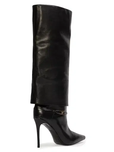 Black Suede Studio Women's Simone 100MM Leather Boots - Black Leather | Thumbnail 3 Black Suede Studio Women's Simone 100MM Leather Boots - Black Leather | Thumbnail 3