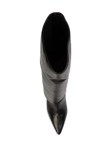 Black Suede Studio Women's Simone 100MM Leather Boots - Black Leather | Thumbnail 5 Black Suede Studio Women's Simone 100MM Leather Boots - Black Leather | Thumbnail 5