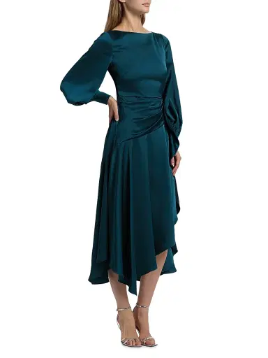 Theia Women's Florence Asymmetric Handkerchief Midi-Dress - Poseidon | Thumbnail 3 Theia Women's Florence Asymmetric Handkerchief Midi-Dress - Poseidon | Thumbnail 3
