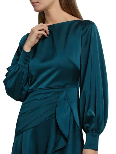 Theia Women's Florence Asymmetric Handkerchief Midi-Dress - Poseidon | Thumbnail 6 Theia Women's Florence Asymmetric Handkerchief Midi-Dress - Poseidon | Thumbnail 6