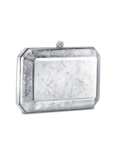 Tyler Ellis Women's Perry Clutch Antiqued Leather with Silver Hardware - Chrome | Thumbnail 2 Tyler Ellis Women's Perry Clutch Antiqued Leather with Silver Hardware - Chrome | Thumbnail 2