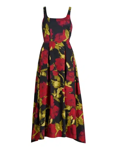 AZEEZA Women's Aishani Floral Poplin Midi-Dress - Red Rose - Size Medium | Thumbnail 1 AZEEZA Women's Aishani Floral Poplin Midi-Dress - Red Rose - Size Medium | Thumbnail 1