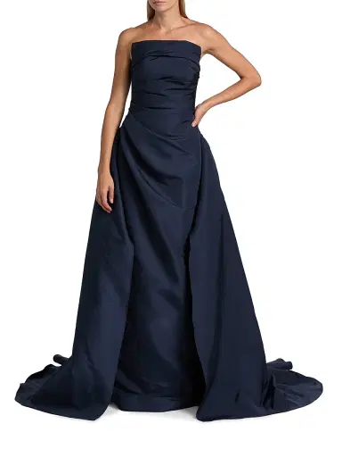 Pamella Roland Women's Draped Faille Strapless Ballgown - Midnight | Thumbnail 2 Pamella Roland Women's Draped Faille Strapless Ballgown - Midnight | Thumbnail 2