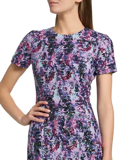 PRABAL GURUNG Women's Sequined Short-Sleeve Sheath Dress | Thumbnail 6 PRABAL GURUNG Women's Sequined Short-Sleeve Sheath Dress | Thumbnail 6