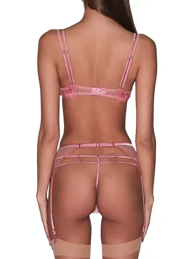 Fleur du Mal Women's Harper Embroidered Lace Underwire Demi Bra - Pink Cadillac - Size 32DD | Thumbnail 5 Fleur du Mal Women's Harper Embroidered Lace Underwire Demi Bra - Pink Cadillac - Size 32DD | Thumbnail 5