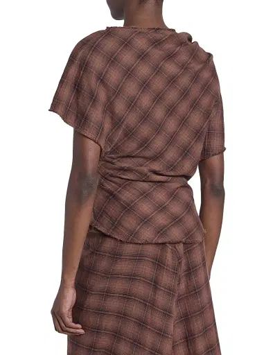 Isabel Marant Étoile Women's Neyela Checked Cotton Top - Dark Bronze | Thumbnail 5 Isabel Marant Étoile Women's Neyela Checked Cotton Top - Dark Bronze | Thumbnail 5