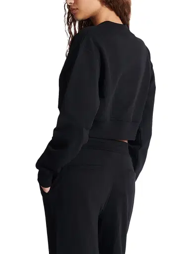 Balmain Women's Logo Cropped Sweatshirt - Black White | Thumbnail 5 Balmain Women's Logo Cropped Sweatshirt - Black White | Thumbnail 5