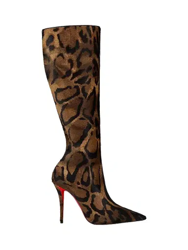 Christian Louboutin Women's Miss Z Botta 100MM Leather Knee High Boots - Brown | Thumbnail 1 Christian Louboutin Women's Miss Z Botta 100MM Leather Knee High Boots - Brown | Thumbnail 1