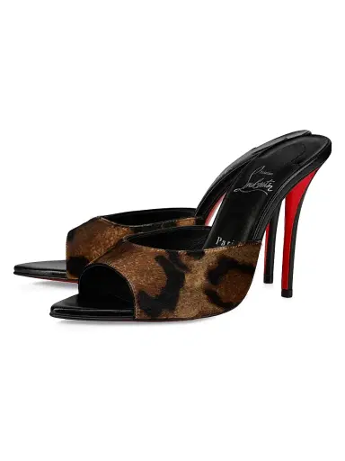 Christian Louboutin Women's Miss Z 100MM Calf Leather Mule Sandals - Brown | Thumbnail 2 Christian Louboutin Women's Miss Z 100MM Calf Leather Mule Sandals - Brown | Thumbnail 2