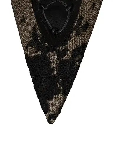 Christian Louboutin Women's Km 100MM Lace and Leather Boots - Black | Thumbnail 4 Christian Louboutin Women's Km 100MM Lace and Leather Boots - Black | Thumbnail 4