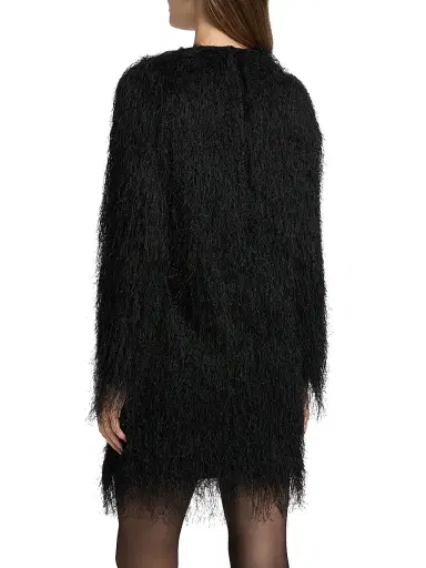 Loulou de Saison Women's Tina Eyelash Fringe Minidress - Black | Thumbnail 5 Loulou de Saison Women's Tina Eyelash Fringe Minidress - Black | Thumbnail 5