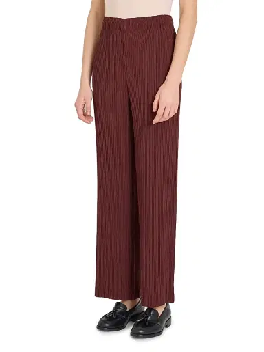 Issey Miyake Women's Hatching Pleated Pants - Dark Brown | Thumbnail 4 Issey Miyake Women's Hatching Pleated Pants - Dark Brown | Thumbnail 4