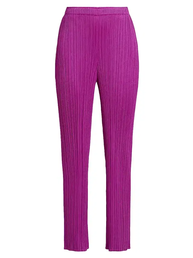 Women's Monthly Colors: September Pleated Straight-Leg Pants - Magenta Women's Monthly Colors: September Pleated Straight-Leg Pants - Magenta