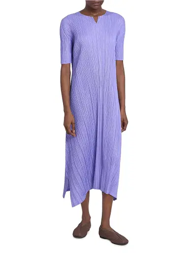 Pleats Please Issey Miyake Women's Mellow Pleated Handkerchief Midi-Dress - Saxe Blue | Thumbnail 2 Pleats Please Issey Miyake Women's Mellow Pleated Handkerchief Midi-Dress - Saxe Blue | Thumbnail 2