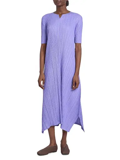 Pleats Please Issey Miyake Women's Mellow Pleated Handkerchief Midi-Dress - Saxe Blue | Thumbnail 3 Pleats Please Issey Miyake Women's Mellow Pleated Handkerchief Midi-Dress - Saxe Blue | Thumbnail 3