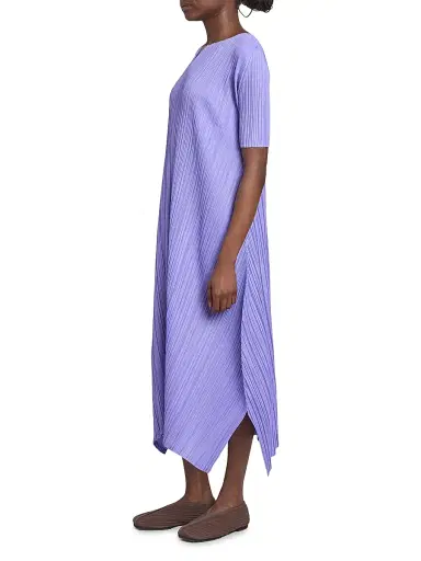Pleats Please Issey Miyake Women's Mellow Pleated Handkerchief Midi-Dress - Saxe Blue | Thumbnail 4 Pleats Please Issey Miyake Women's Mellow Pleated Handkerchief Midi-Dress - Saxe Blue | Thumbnail 4