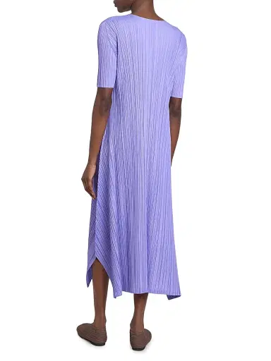 Pleats Please Issey Miyake Women's Mellow Pleated Handkerchief Midi-Dress - Saxe Blue | Thumbnail 5 Pleats Please Issey Miyake Women's Mellow Pleated Handkerchief Midi-Dress - Saxe Blue | Thumbnail 5