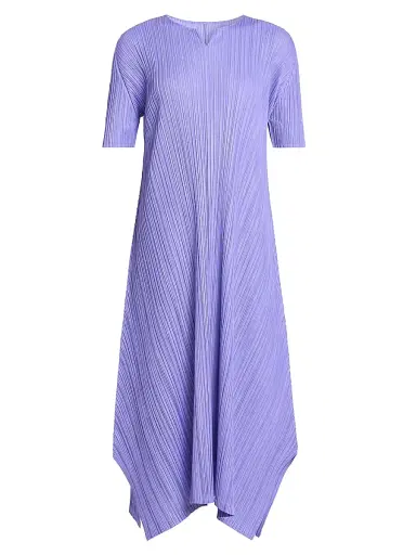 Pleats Please Issey Miyake Women's Mellow Pleated Handkerchief Midi-Dress - Saxe Blue | Thumbnail 1 Pleats Please Issey Miyake Women's Mellow Pleated Handkerchief Midi-Dress - Saxe Blue | Thumbnail 1